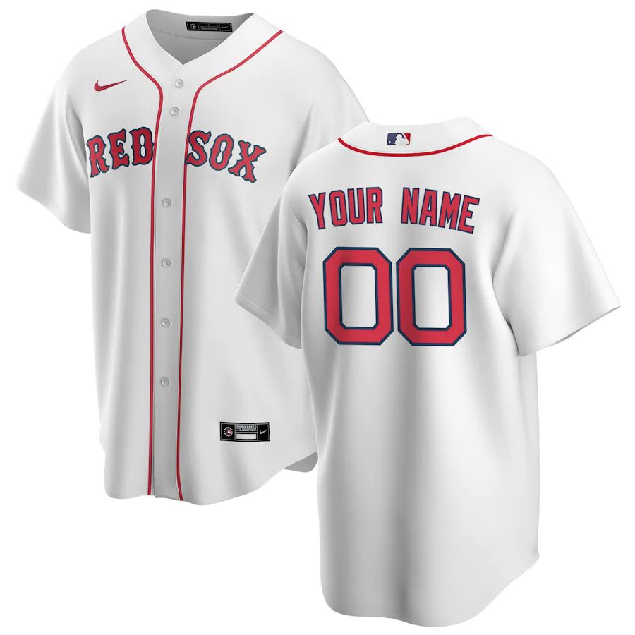 Youth Boston Red Sox Nike White Home Replica Custom MLB Jerseys->customized mlb jersey->Custom Jersey